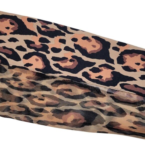 IBKUL Top Women Small Leopard Long Sleeve Mock Neck Golf Shirt UPF 50 Athleisure - Picture 3 of 11